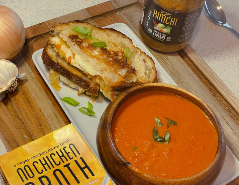 Kimchi Grilled Cheese & Tomato Soup