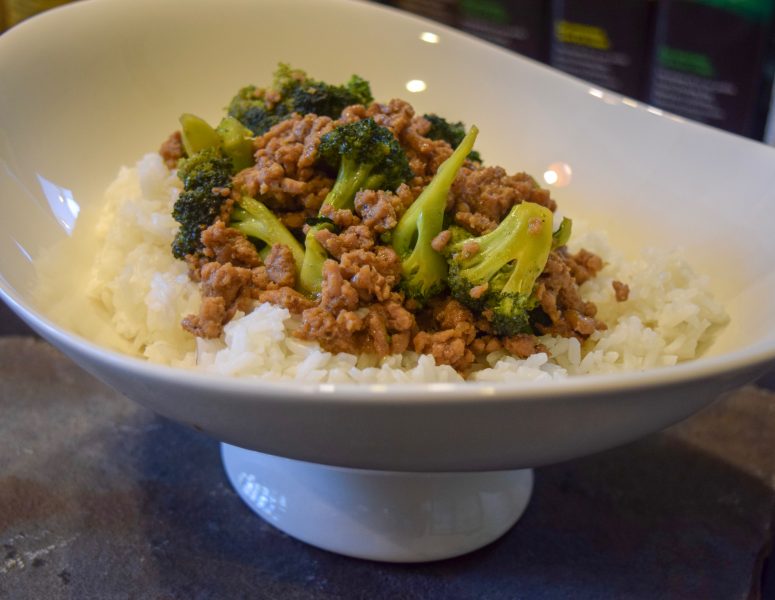 Teriyaki Turkey Rice Bowl with Broccoli